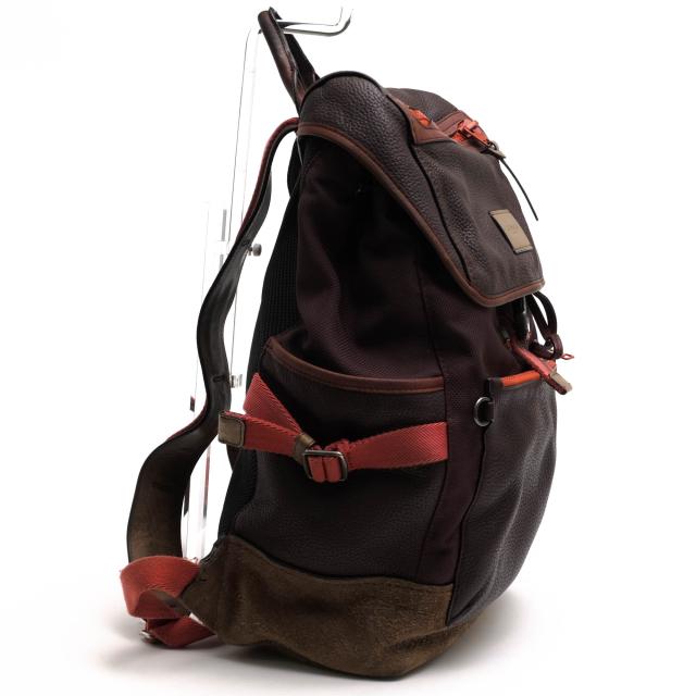 ○コーチ COACH ペブルドレザー 牛革 リュック 86735 Manhattan Backpack In Varsity Sport マンハッタン バックパック ヴァーシテ 中古