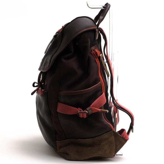 ○コーチ COACH ペブルドレザー 牛革 リュック 86735 Manhattan Backpack In Varsity Sport マンハッタン バックパック ヴァーシテ 中古