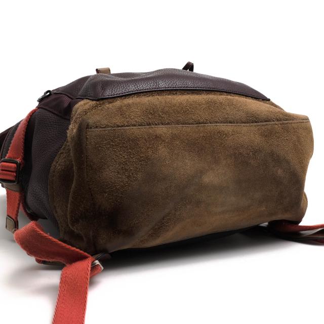 ○コーチ COACH ペブルドレザー 牛革 リュック 86735 Manhattan Backpack In Varsity Sport マンハッタン バックパック ヴァーシテ 中古