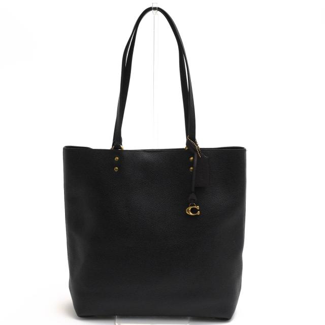 ○コーチ COACH ポリッシュドペブルレザー 牛革 トートバッグ 88341 Plaza Tote プラザトート ノートPC収納可 肩掛け ワンショルダ 中古