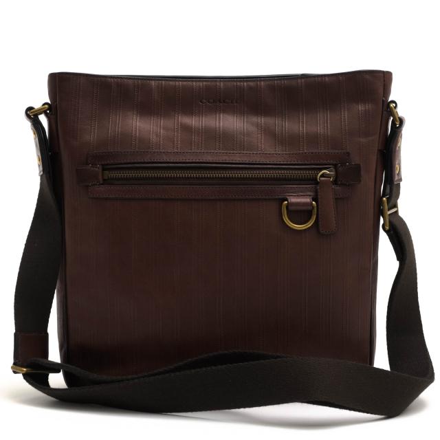 ○コーチ COACH 70TH ANNIVERSARY エンボスドレザー 牛革 ショルダーバッグ 70526 ブリーカー エンボスド フィールド バッグ X ク  中古