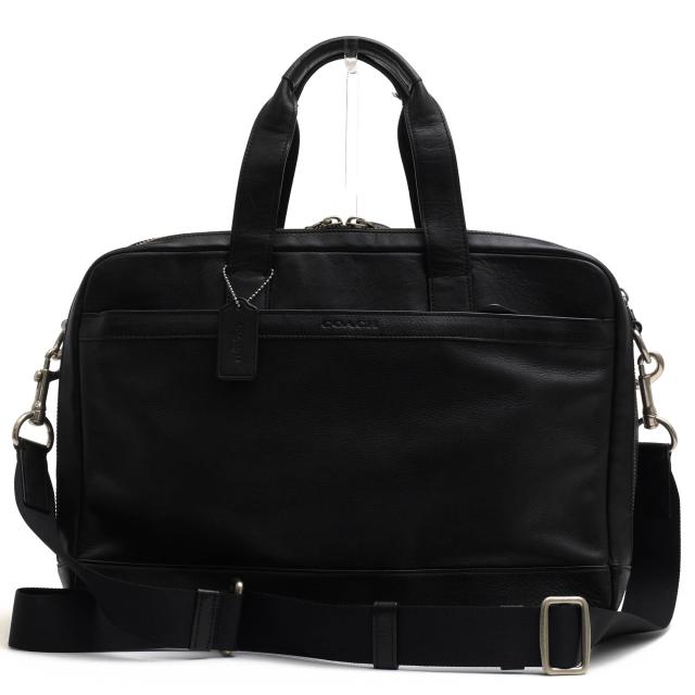 ○コーチ COACH 牛革 スムースレザー ビジネスバッグ F71701 HUDSON COMMUTER ハドソン レザー コミューター 2WAY ショルダーバッ  中古