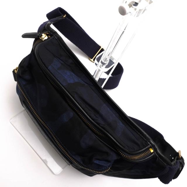 ○フェリージ Felisi リモンタナイロン バケッタレザー 牛革 ウエストバッグ 799/10/CF+A ボディバッグ 迷彩・カモフラージュ柄 定 中古