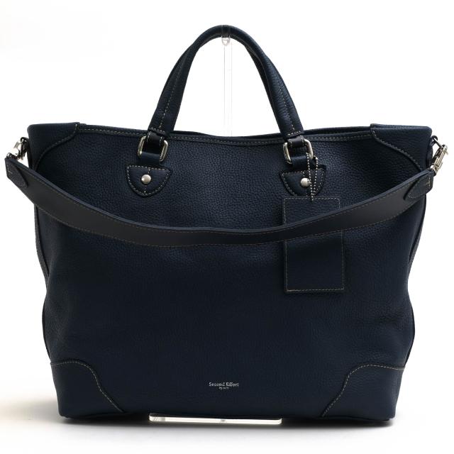 ○セカンドエフォート Second Effort 牛革 トートバッグ 029619 2WAY ショルダーバッグ シボ革 シュリンクレザー メンズ 【中古】 中古