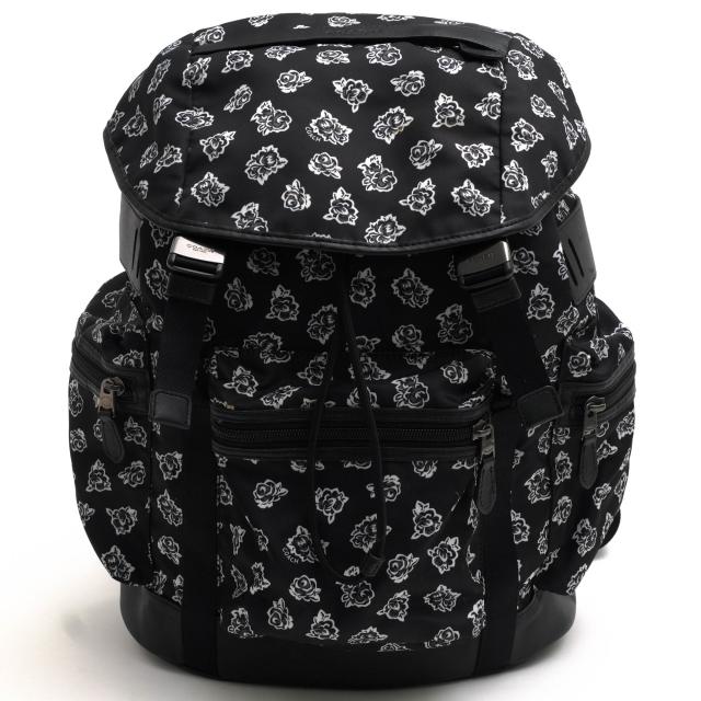 ○コーチ COACH 牛革 リュック F57476 Terrain Trek Pack In Floral Nylon テレイン トレック パック バックパック デイパック ノ  中古
