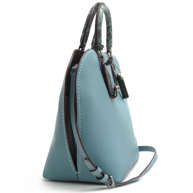 ○コーチ COACH 1941 Glovetanned leather グラブタンレザー 牛革 ハンドバッグ 59984 Dakotah Satchel With Colorblock Snakeskin 中古_2