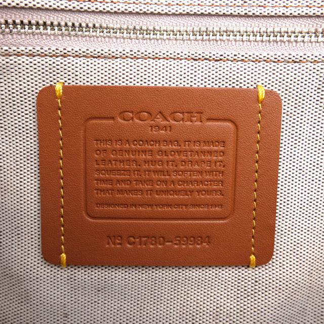 ○コーチ COACH 1941 Glovetanned leather グラブタンレザー 牛革 ハンドバッグ 59984 Dakotah Satchel With Colorblock Snakeskin 中古_8