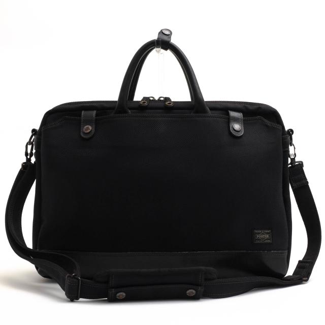 ○ポーター 吉田カバン PORTER 縦糸ナイロン 横糸コットン平織り 撥水加工 ウレタンコーティング ビジネスバッグ 010-04428 ELDER  中古