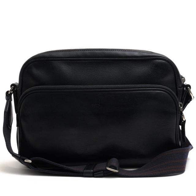 ○ダンヒル Dunhill イタリアンカウハイドレザー 牛革 ショルダーバッグ DU18F3690HP001 HAMPSTED CITY MESSENGER ハムステッド ク 中古