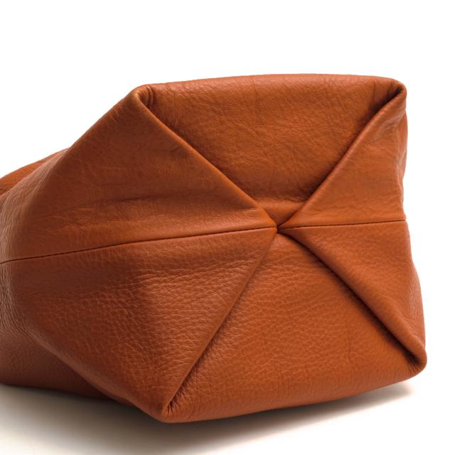 ○ヒロフ HIROFU 国産ステアレザー 牛革 ハンドバッグ CESTA チェスタ シボ革 シュリンクレザー メッシュ・イントレチャート レデ 中古_5