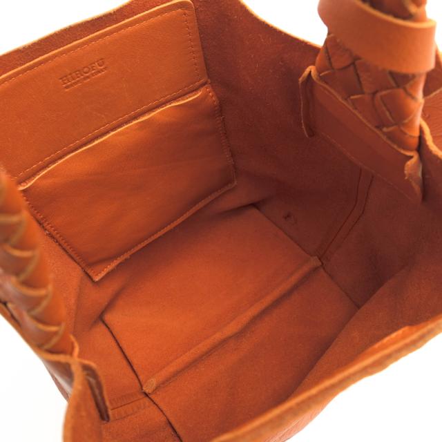 ○ヒロフ HIROFU 国産ステアレザー 牛革 ハンドバッグ CESTA チェスタ シボ革 シュリンクレザー メッシュ・イントレチャート レデ 中古_7