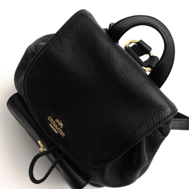 ○コーチ COACH ペブルドレザー 牛革 リュック F37621 Mini Billie 