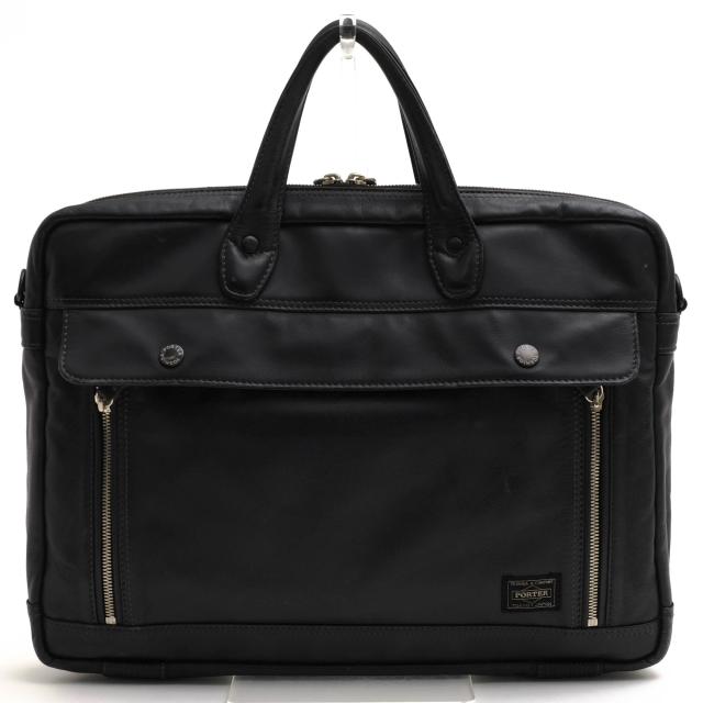 ○ポーター 吉田カバン PORTER 牛ステア中艶 ビジネスバッグ 124-04445 TAUSEN BRIEFCASE タウゼン ポニータッチ仕上げ メンズ 【  中古