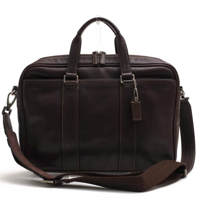 ○コーチ COACH ナチュラルグラブタンレザー 牛革 ビジネスバッグ F70021 Legacy leather zip commuter レガシー レザー ジップ コ 中古
