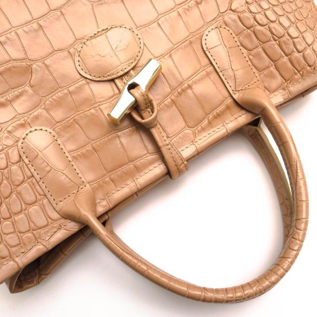 ○ロンシャン Longchamp 牛革 カウハイド トートバッグ ROSEAU CRC