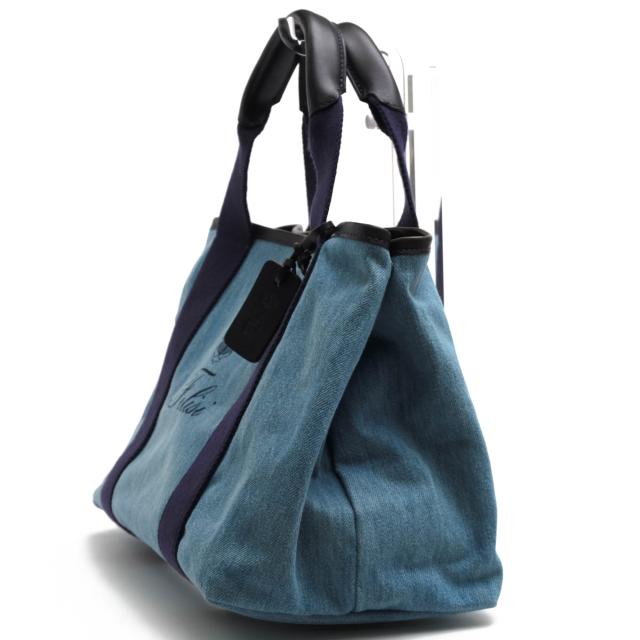 ○フェリージ Felisi 藍 INDIGO 一部牛革 トートバッグ 16/44/DW+A インディゴ染め ユニセックス 男女兼用 デニム レディース 【中 中古