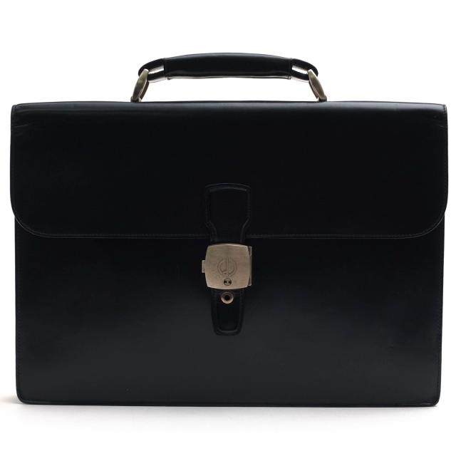 ○ダンヒル Dunhill 牛革 カーフ ビジネスバッグ YR8010A Leather Confidential Briefcase コンフィデンシャル フラップ式 メンズ  中古