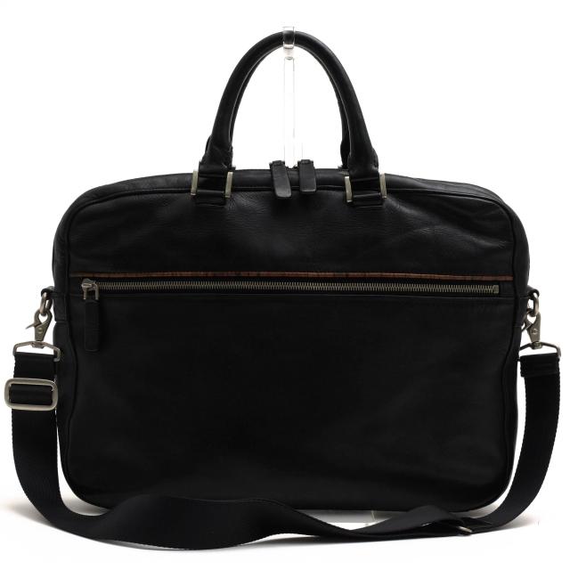 ○ポールスミス Paul Smith 牛革 ビジネスバッグ PSR561 ZIP SIGNATURE LEATHER ジップシグネチャー ヴィンテージマルチストライプ 中古