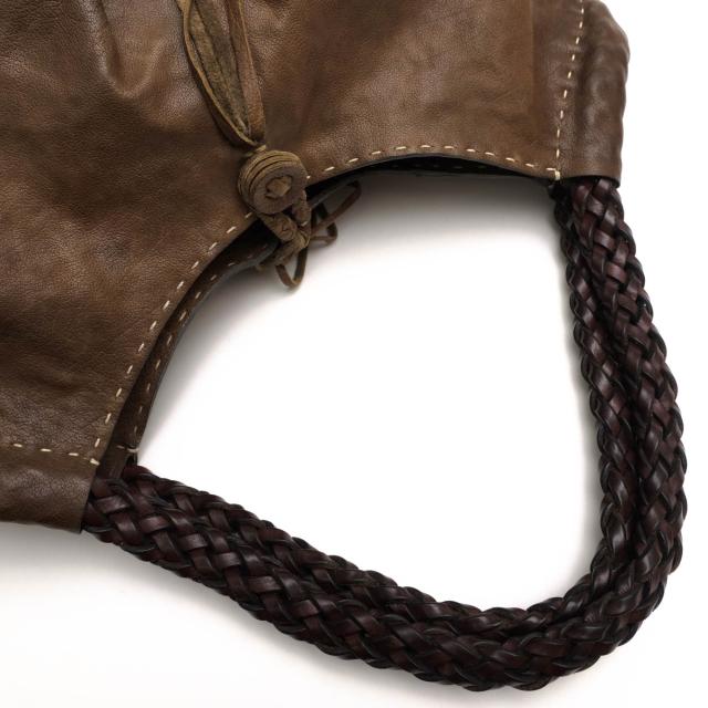 ○エンリーベグリン HENRY BEGUELIN ベジタブルタンニン鞣し牛革 ハンドバッグ オミノ刺繍 肩掛け ワンショルダーバッグ レディー 中古_6