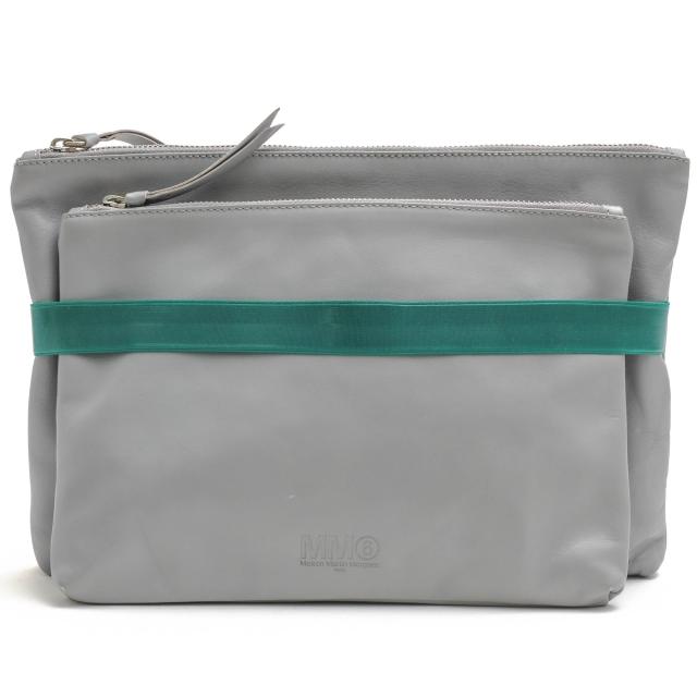 ○マルタンマルジェラ マルジェラ Maison Martin Margiela 牛革 セカンドバッグ/クラッチバッグ S32WF0025 SX8354 2サイズセット   中古