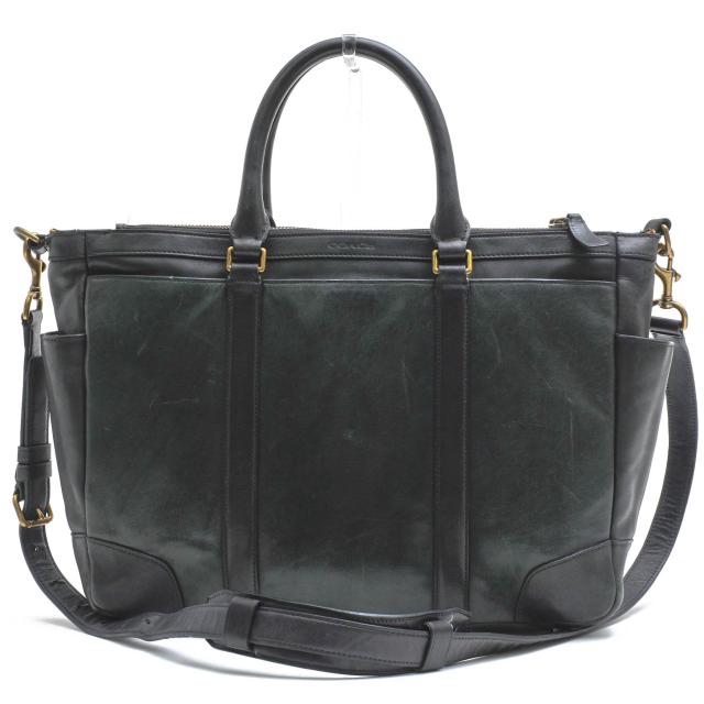 ○コーチ COACH 牛革 カーフ ビジネスバッグ 71232 Bleecker Metropolitan Bag In Harness Leather ブリーカー メトロポリタン バ  中古