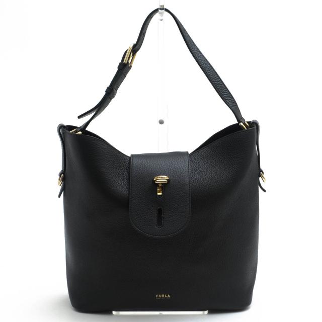 ○フルラ FURLA グレインレザー 牛革型押し トートバッグ BZO4FUA HSF000 NET M HOBO ホーボーバッグ シボ革 シュリンクレザー 肩  中古
