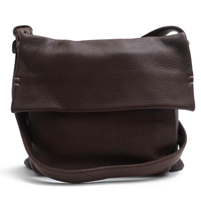 ○ゲンテン genten 鹿革 ディアスキン ショルダーバッグ 41625 Cervo チェルボ クロスボディバッグ ユニセックス 男女兼用 シボ革  中古の通販は