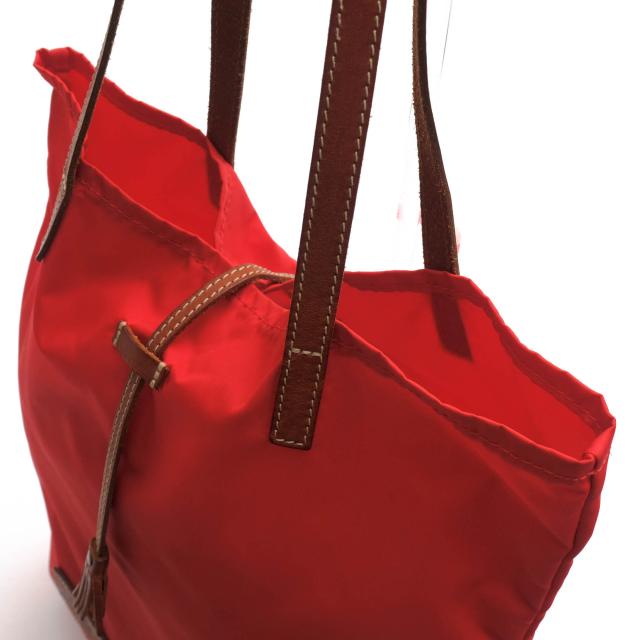 ○フェリージ Felisi 伊リモンタ社ナイロン バケッタレザー 牛革 トートバッグ 15/67/DS タッセル紐開閉 肩掛け ワンショルダーバ  中古