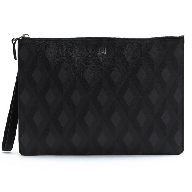 ○ダンヒル Dunhill 牛革 セカンドバッグ/クラッチバッグ DU18F3850 Cadogan Small Zip Folio In Engine Turn Print カドガン エン 中古