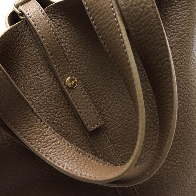 TIP ZONE KOBE レザー ハンドバッグ バケツ型 ブラウン 茶 日本製