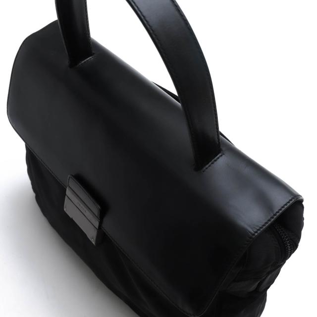 ○プラダ PRADA 伊リモンタ社ナイロン 牛革 ハンドバッグ B7496 BORSA