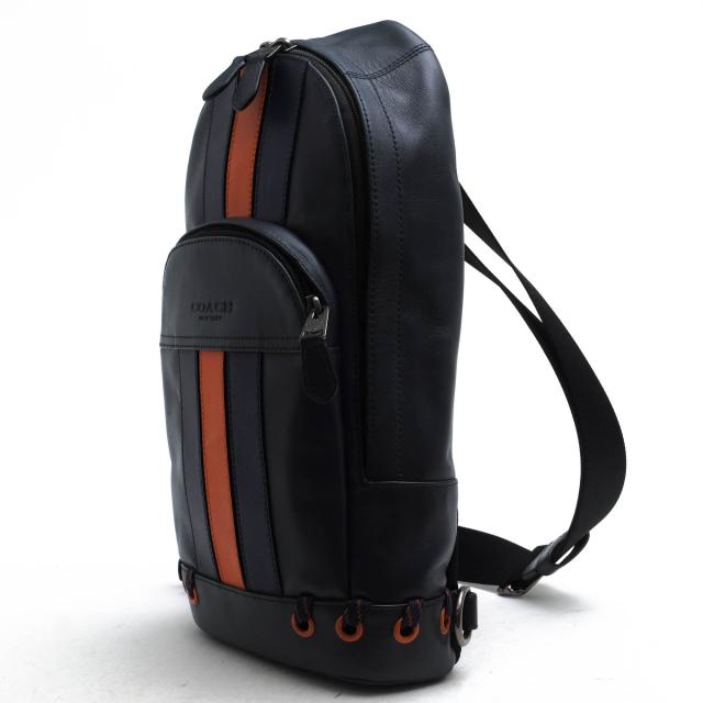 ○コーチ COACH 牛革 カーフ ショルダーバッグ F76867 Houston Pack With Baseball Stitch Sling ベースボールステッチ ボディバッ 中古_1