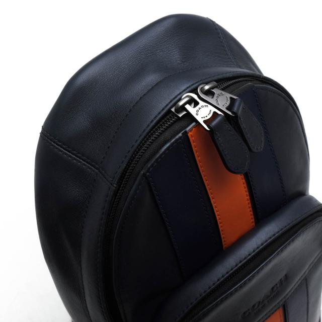 ○コーチ COACH 牛革 カーフ ショルダーバッグ F76867 Houston Pack With Baseball Stitch Sling ベースボールステッチ ボディバッ 中古_4