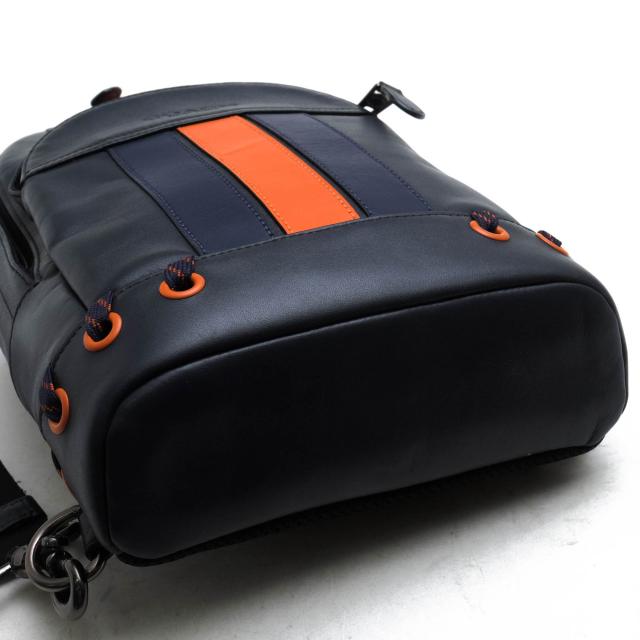 ○コーチ COACH 牛革 カーフ ショルダーバッグ F76867 Houston Pack With Baseball Stitch Sling ベースボールステッチ ボディバッ 中古_5