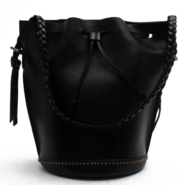 ○ダニエル＆ボブ Daniel＆Bob 牛革 ショルダーバッグ DAB P385TB SALLY 巾着型 スタッズ レディース 【中古】 中古