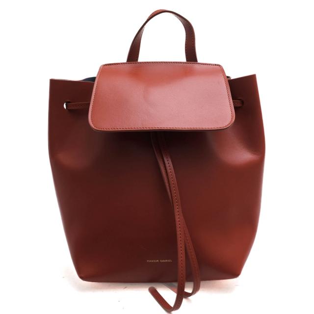 ○マンサー ガブリエル MANSUR GAVRIEL ベジタブルタンニン鞣し牛革 リュック HMB006CA Mini Leather Backpack フラップ式 デイパ  中古