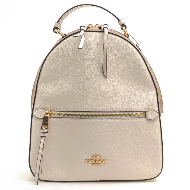 ○コーチ COACH グロスグレインレザー 牛革 リュック F76622 Jordyn Backpack With Signature ジョーディン シグネチャー柄 デイパ 中古