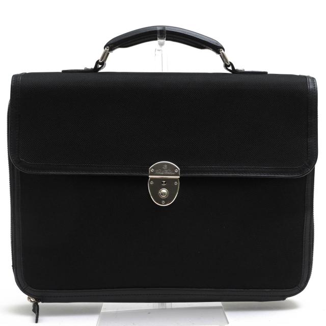 ○ブルックスブラザーズ Brooks Brothers コットンキャンバス 牛革 ビジネスバッグ フラップ錠前留め メンズ 【中古】 中古