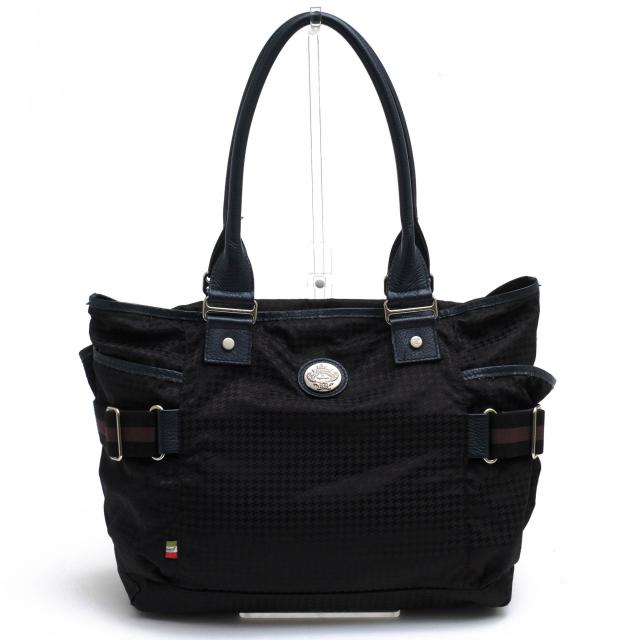 ○オロビアンコ orobianco 伊リモンタ社ナイロン 牛革 トートバッグ GRYDA-C 千鳥格子 肩掛け ワンショルダーバッグ メンズ 【中古 中古