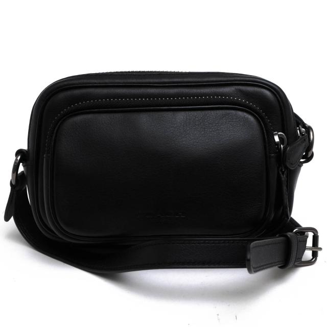 ○コーチ COACH スムースレザー 牛革 ショルダーバッグ 2810 Mini Edge Double Pouch Crossbody クロスボディ ユニセックス 男女兼 中古
