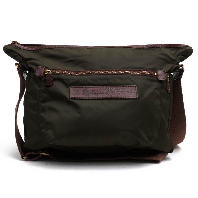 ○フェリージ Felisi リモンタナイロン バケッタレザー 牛革 ショルダーバッグ 9362/DS 定番 メンズ 【中古】 中古