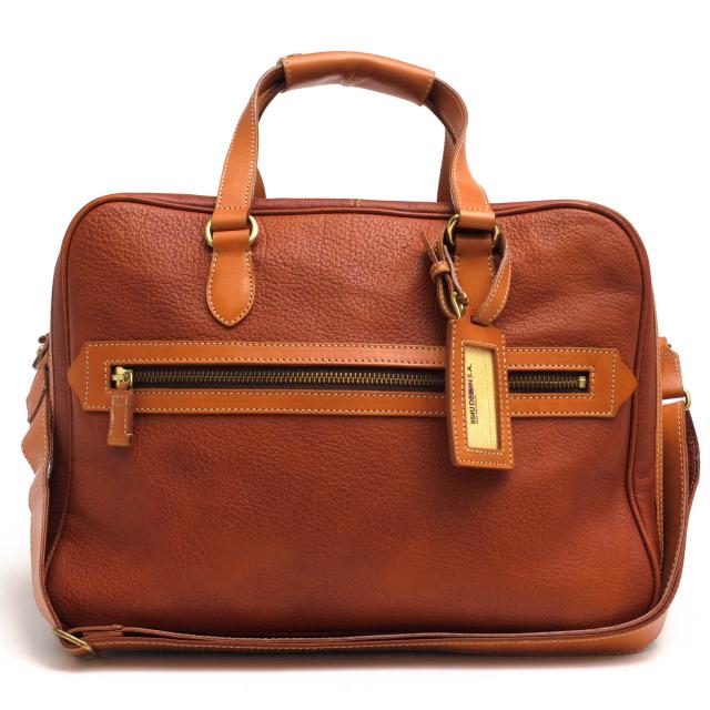 ○ボーデッサン BEAU DESSIN 牛革 ビジネスバッグ ２層式 シボ革 シュリンクレザー 2WAY ショルダーバッグ メンズ 【中古】 中古