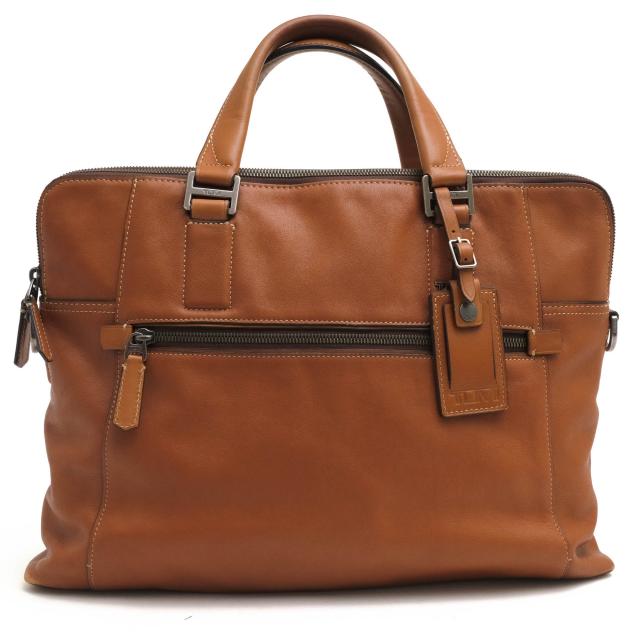 ○トゥミ TUMI 牛革 フルグレインレザー ビジネスバッグ 68516TN BEACON HILL Branch Slim Laptop Leather Brief ビーコンヒル ブ  中古の通販は