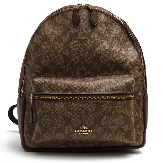 ○コーチ COACH  リュック F32200 Medium Charlie Backpack In Signature Canvas ミディアム チャーリー バックパック シグネチャ  中古