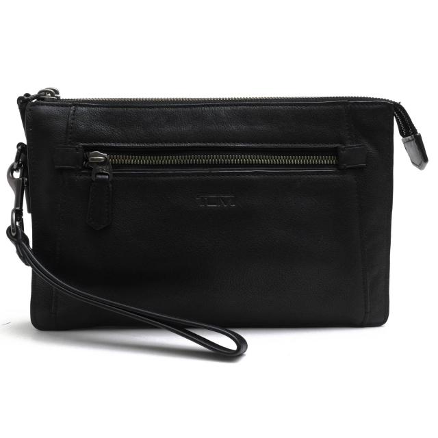 ○トゥミ TUMI 牛革 フルグレインレザー セカンドバッグ/クラッチバッグ 68501D Beacon Hill Double Zip Top Clutch メンズ 【中古 中古