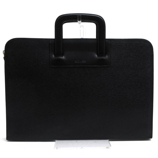 ○ソメスサドル SOMES SADDLE グレイン型押し牛革 ビジネスバッグ A4サイズ収納可 メンズ 【中古】 中古