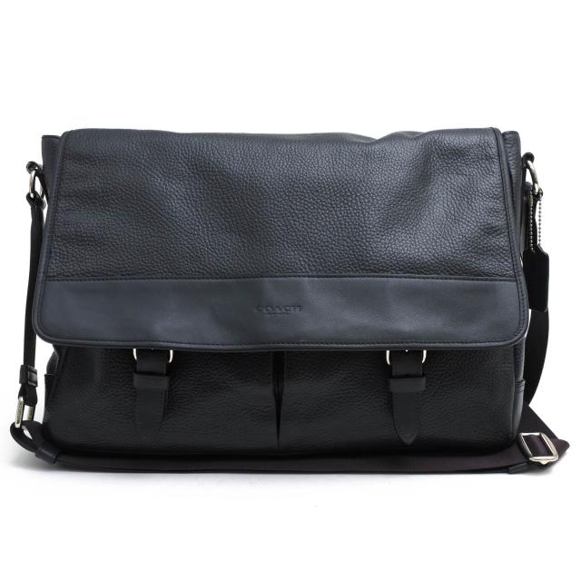 ○コーチ COACH ペブルドレザー 牛革 ショルダーバッグ F54149 Henry Messenger In Pebble Leather ヘンリー メッセンジャー B4サ  中古