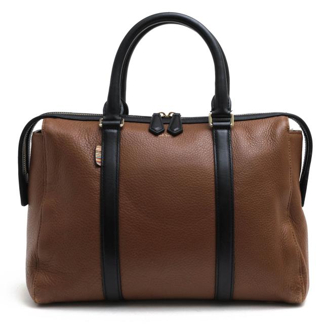 ○ポールスミス Paul Smith 牛革 ハンドバッグ PWR172 シティトラベルレザー ミニボストン シボ革 シュリンクレザー レディース 【 中古