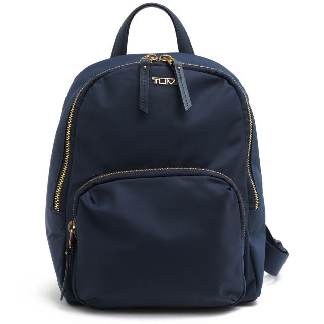 ○トゥミ TUMI ライトウェイトナイロン 牛革 リュック 481580NVYO VOYAGEUR ボヤジュール デイパック レディース 【中古】 中古