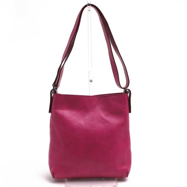 ○ヒロフ HIROFU ペブルドレザー 牛革 ショルダーバッグ クロスボディバッグ ボディバッグ シボ革 シュリンクレザー レディース 【 中古